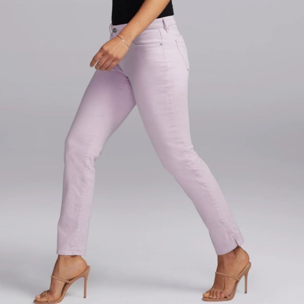 NYDJ Curves 360 Slim Straight Lavender Jeans Sz 8 NWT - Picture 3 of 8